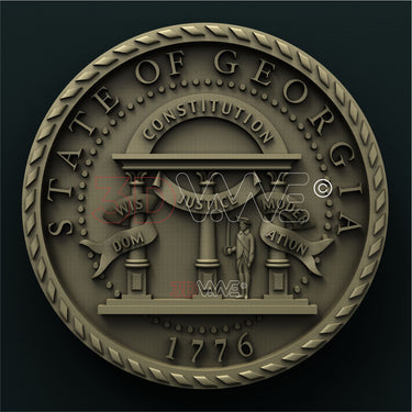 GEORGIA STATE SEAL 3D STL 3DWave